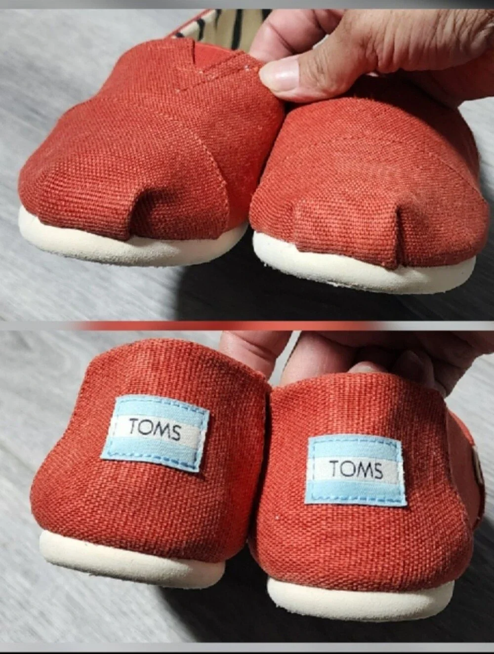 TOMS Alpargata Heritage Orange Canvas Slip On Flats Womens Size 7.5